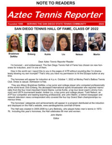 Aztec Tennis Reporter Special Edition September 2022