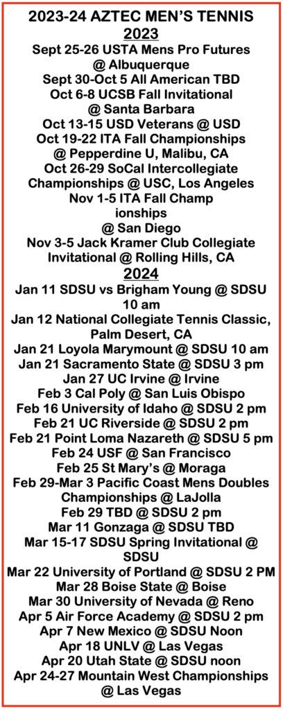 2023-24 men's schedule