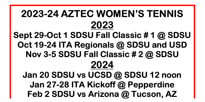 2023-24 women's schedule