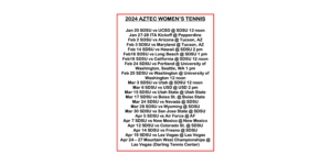2024 Aztec Women's Tennis Schedule